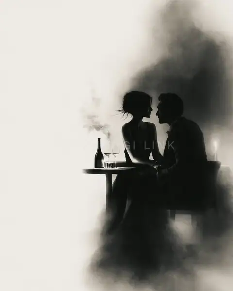 Candlelit table for two