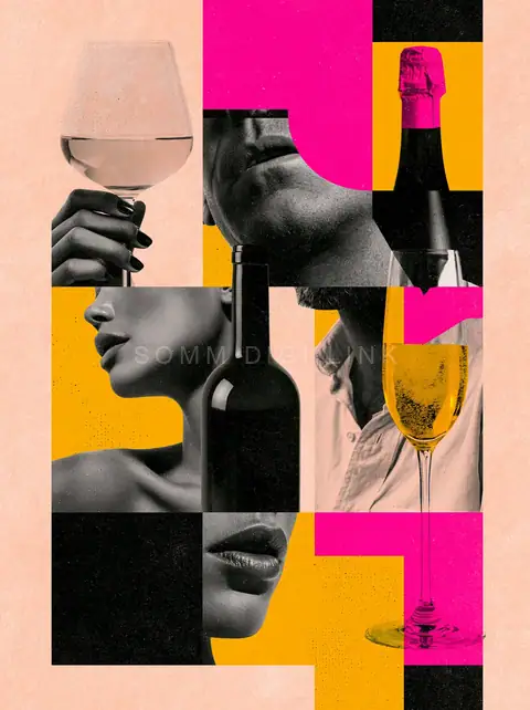 Pink and gold collage