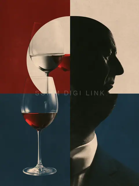 Split portrait, two wines