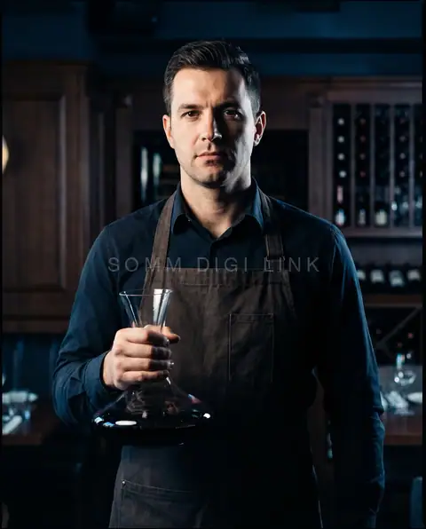 Sommelier with decanter